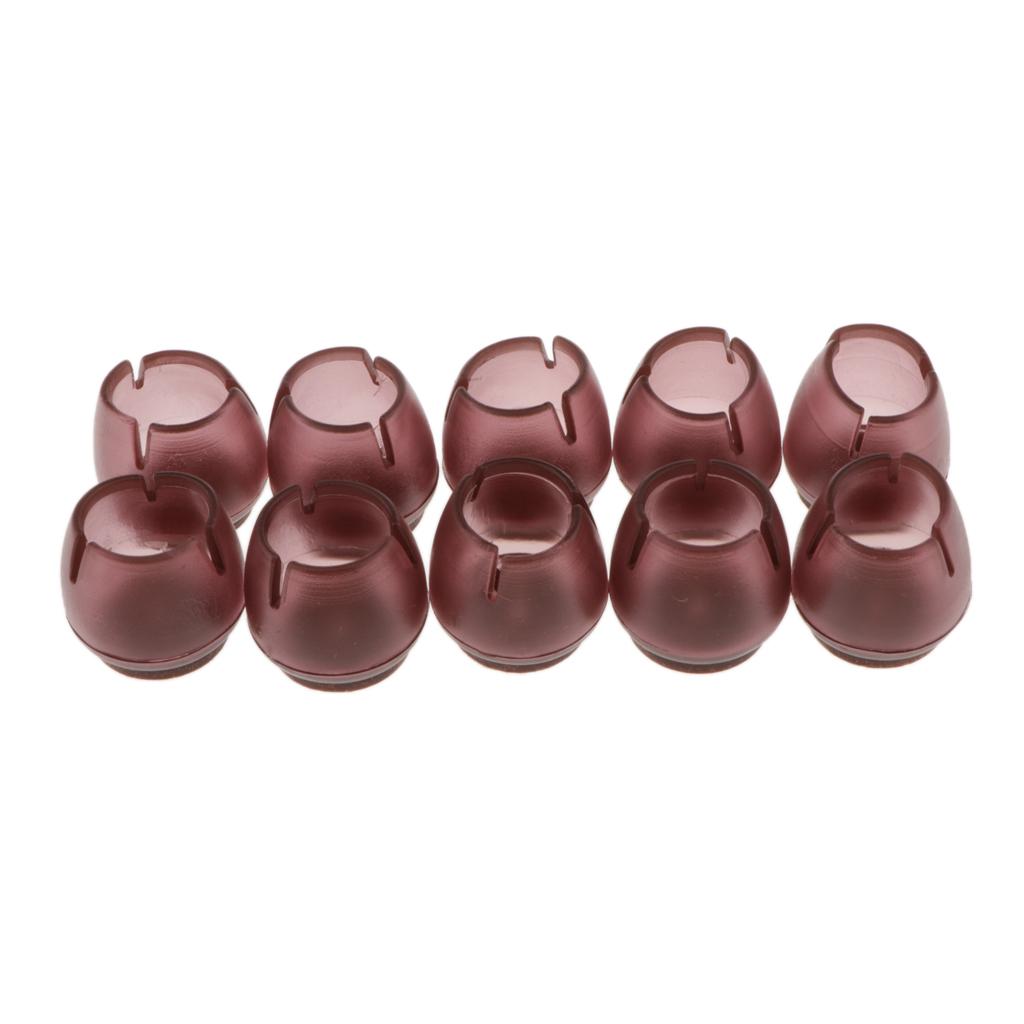 2x10x Round Chair Leg Caps Wood Furniture Floor Protectors Coffee Fit 17-21mm