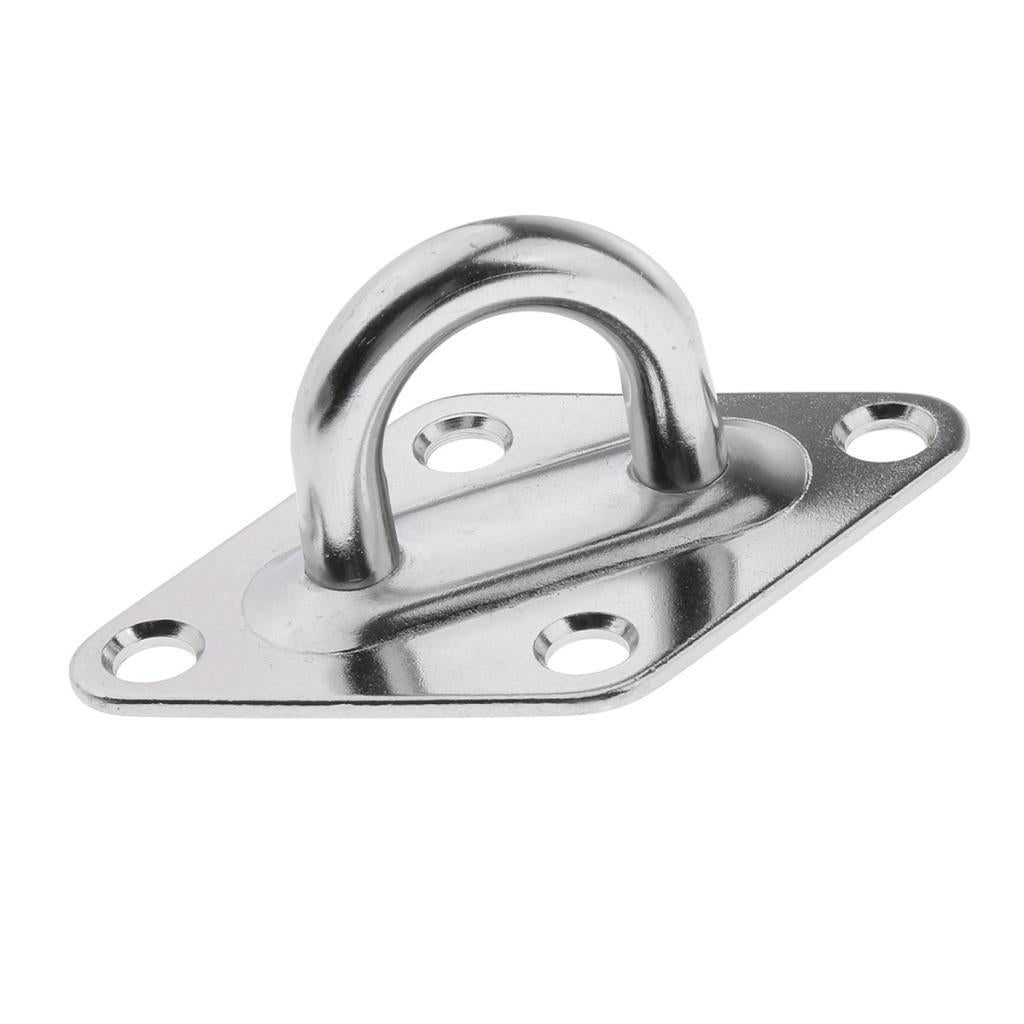 2x304 Stainless Diamond Pad Eye Durable for Marine Grade polished finish
