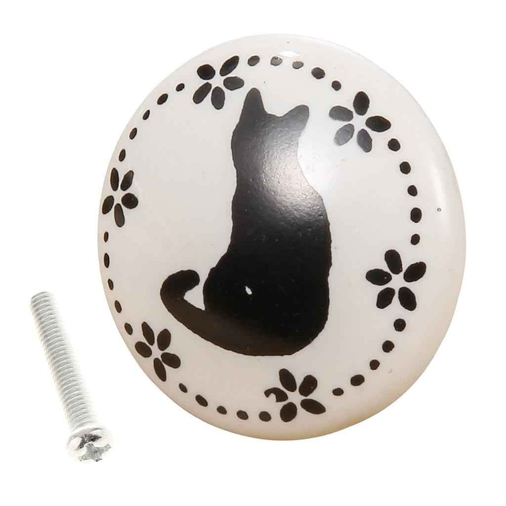 Round Trumpet Ceramic Animal Knob Door Closet Drawer Furniture Pull Handle E