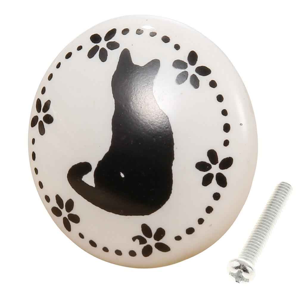 Round Trumpet Ceramic Animal Knob Door Closet Drawer Furniture Pull Handle E