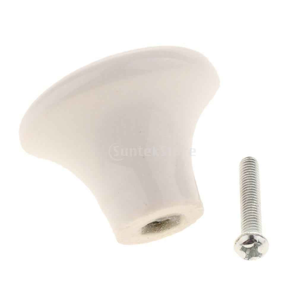 Round Trumpet Ceramic Animal Knob Door Closet Drawer Furniture Pull Handle E