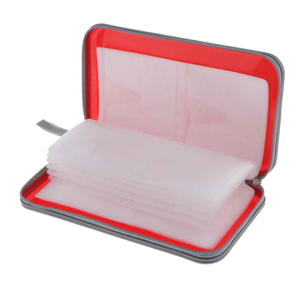 80 Disc CD Wallet DVD Case Storage Holder Bag Carry Protector Plastic Red