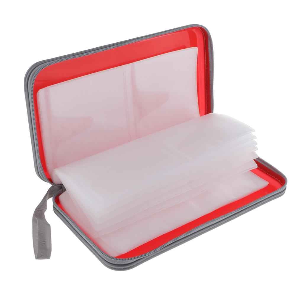 80 Disc CD Wallet DVD Case Storage Holder Bag Carry Protector Plastic Red