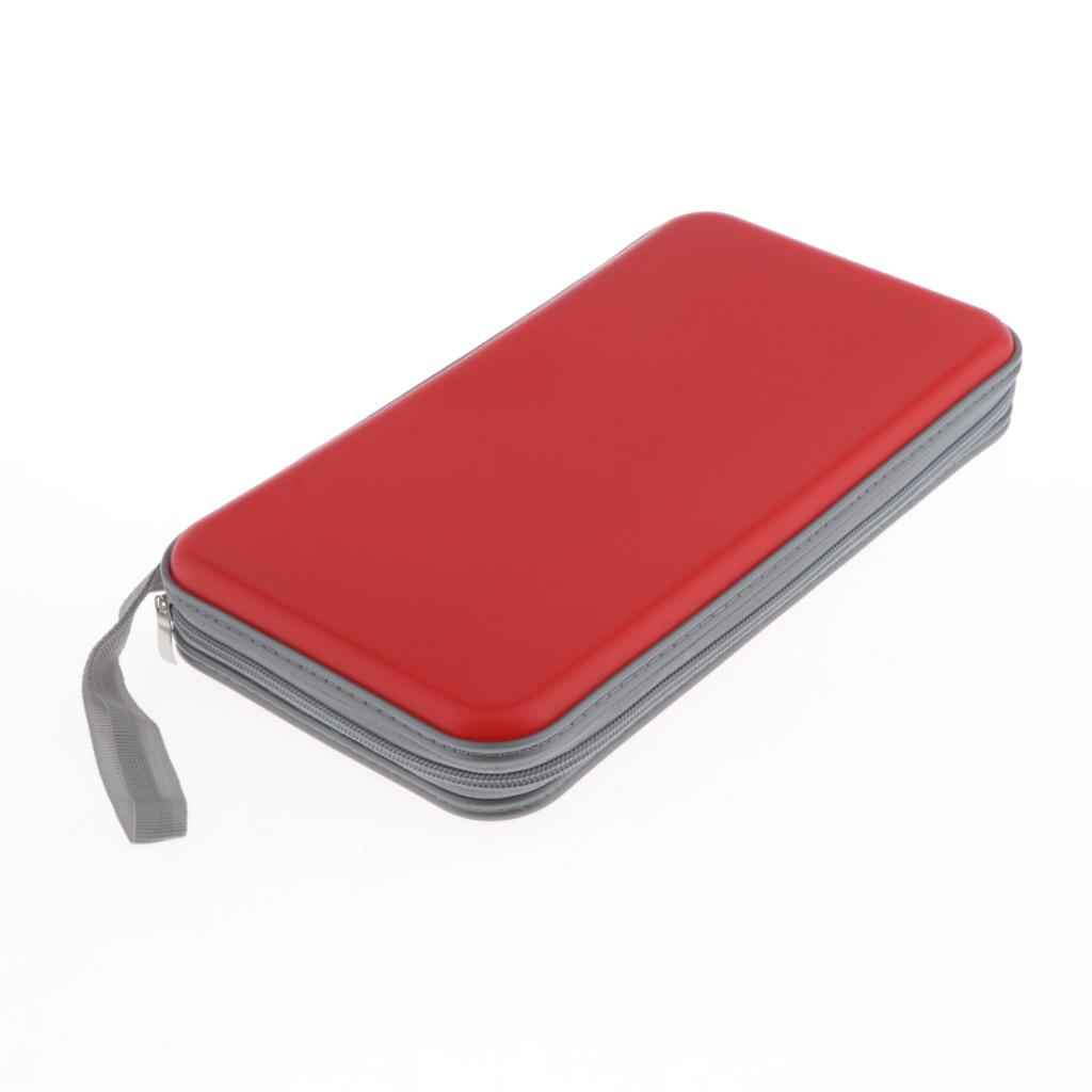 80 Disc CD Wallet DVD Case Storage Holder Bag Carry Protector Plastic Red