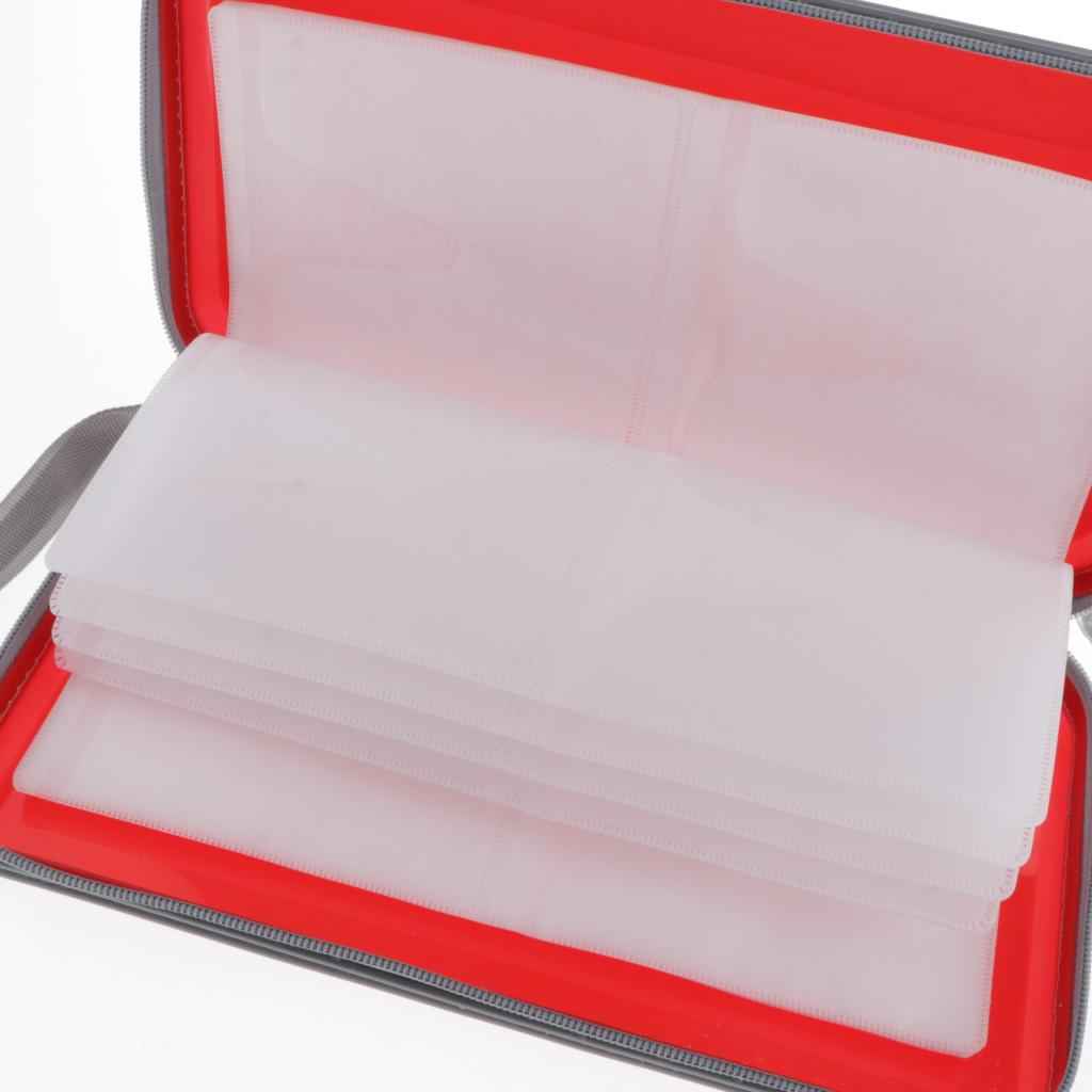 80 Disc CD Wallet DVD Case Storage Holder Bag Carry Protector Plastic Red