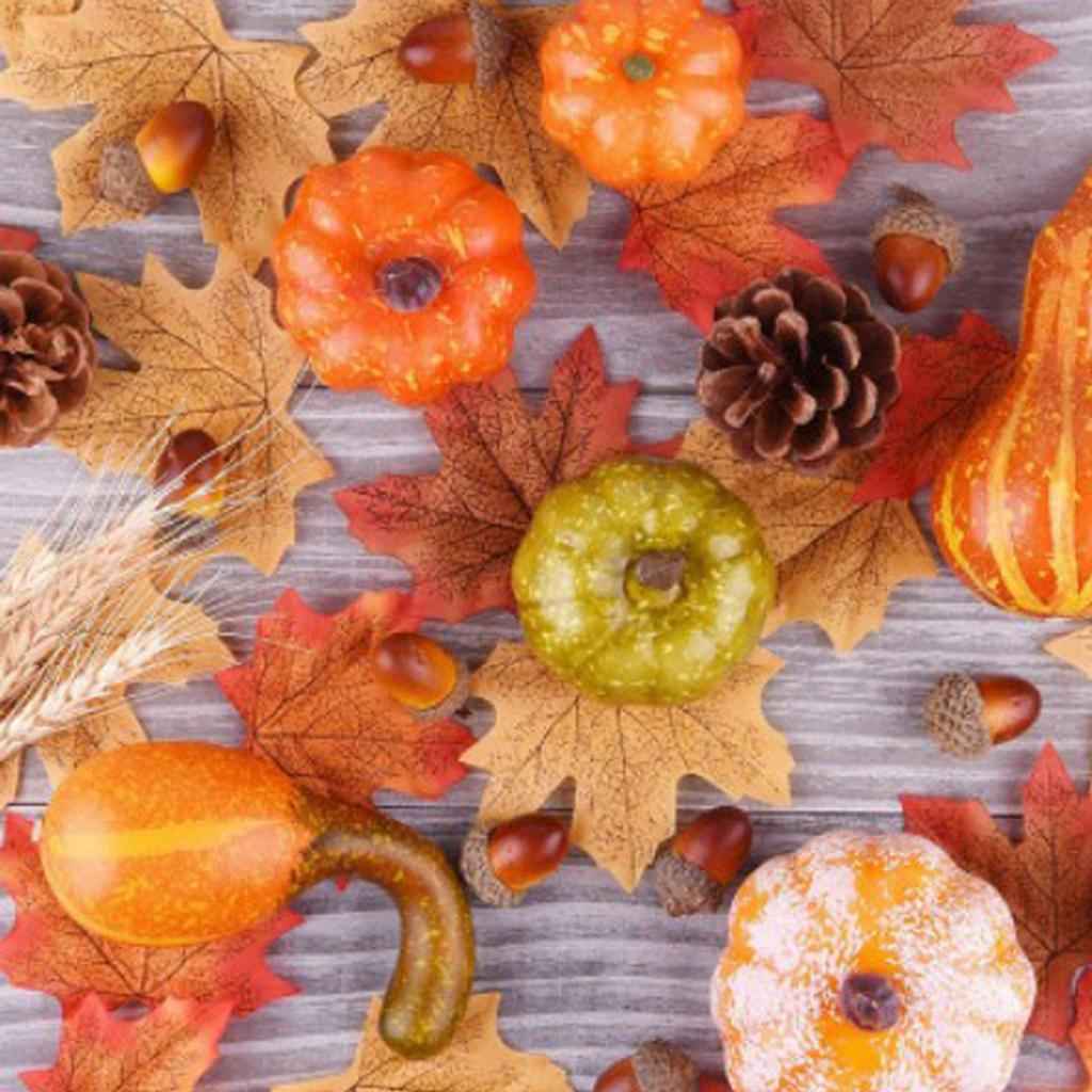 Fake Home Decor Gift Vegetables Artificial Pumpkin Maple Leaf Cone Lifelike