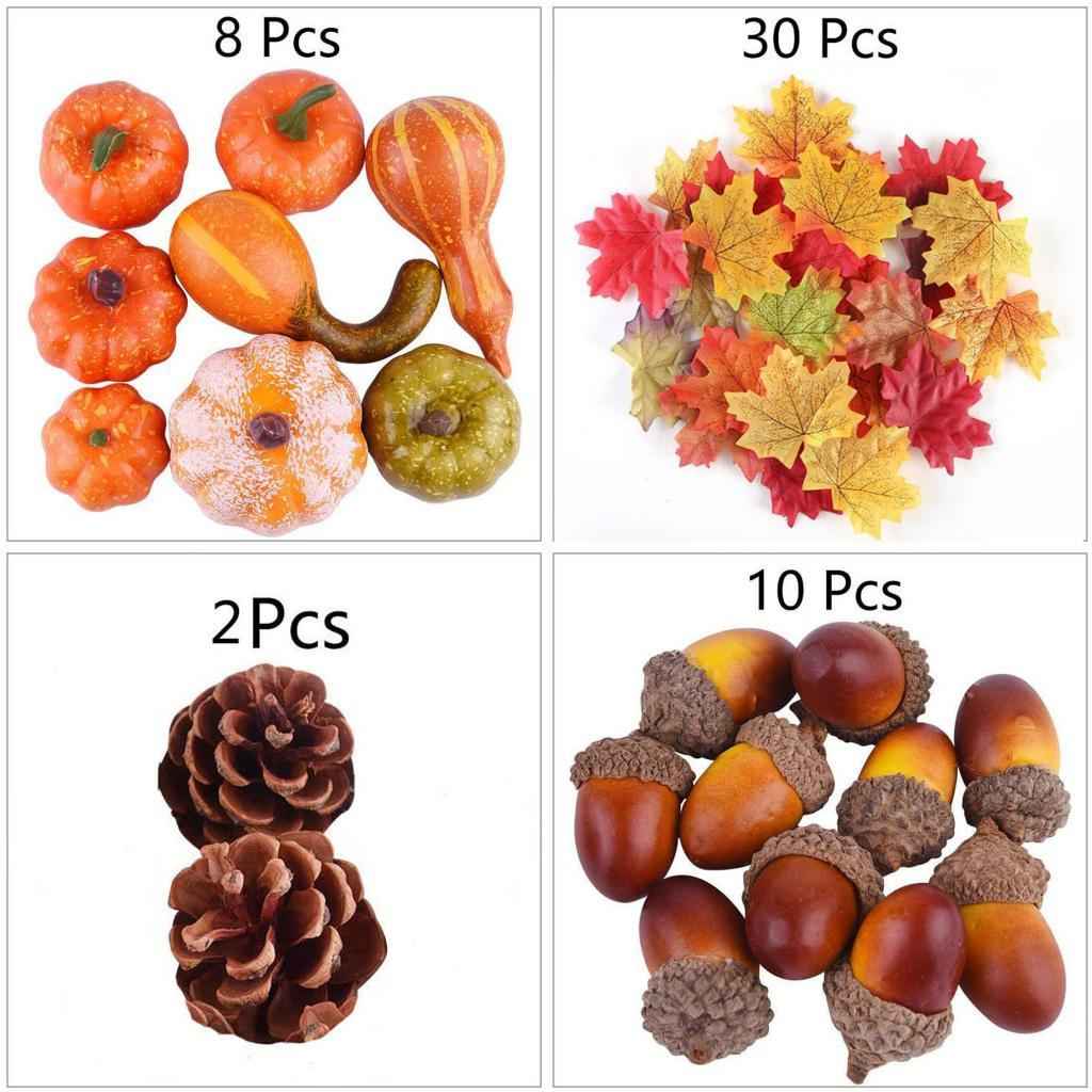 Fake Home Decor Gift Vegetables Artificial Pumpkin Maple Leaf Cone Lifelike