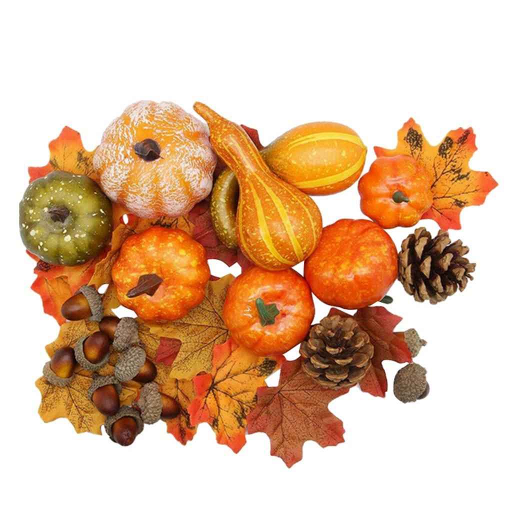 Fake Home Decor Gift Vegetables Artificial Pumpkin Maple Leaf Cone Lifelike