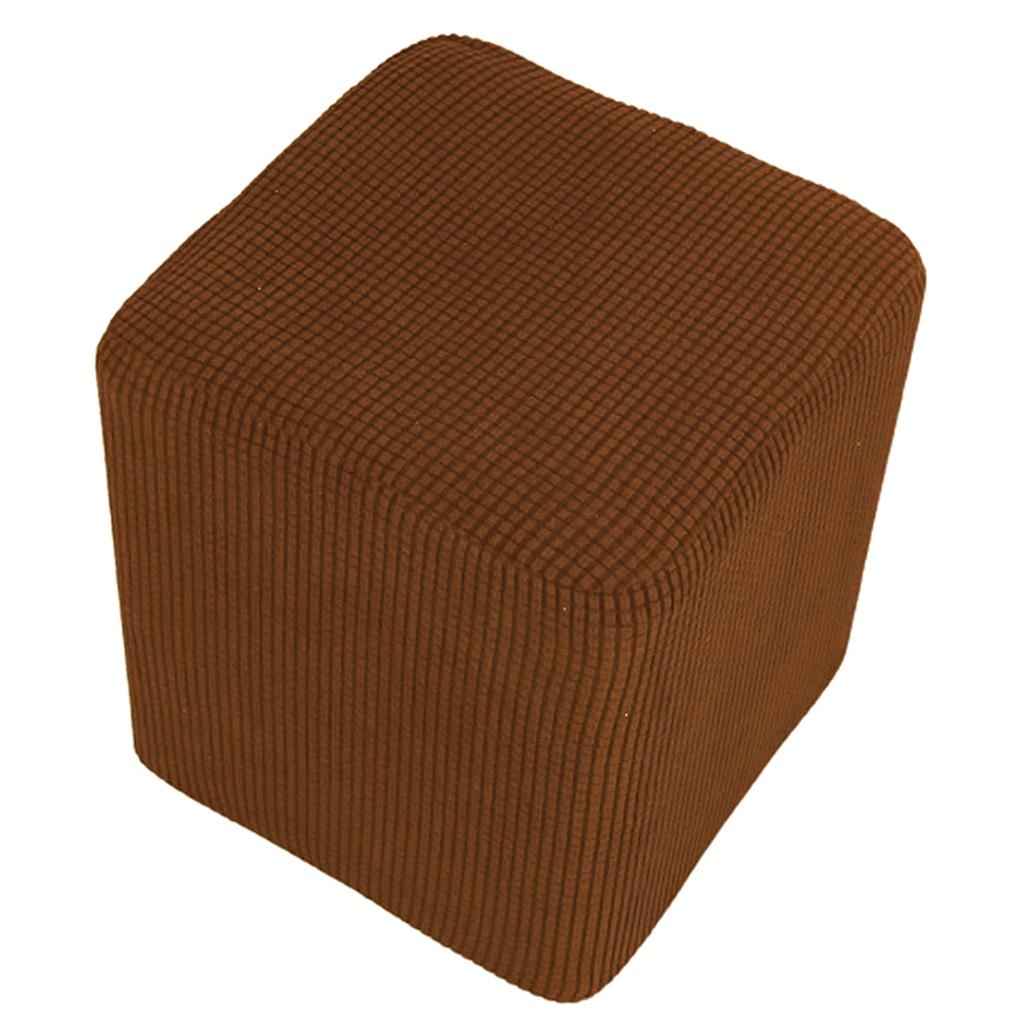 Foot Stool Slipcover Stretch Ottoman Rectangle Footstool Cover Coffee