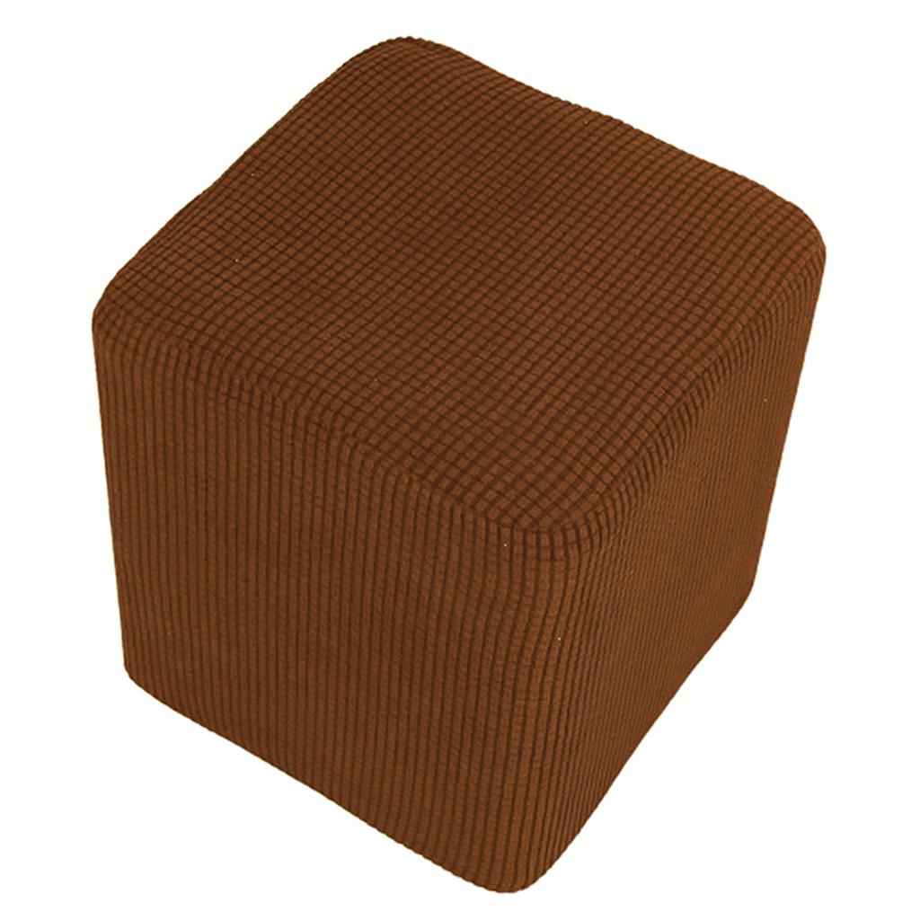 Foot Stool Slipcover Stretch Ottoman Rectangle Footstool Cover Coffee