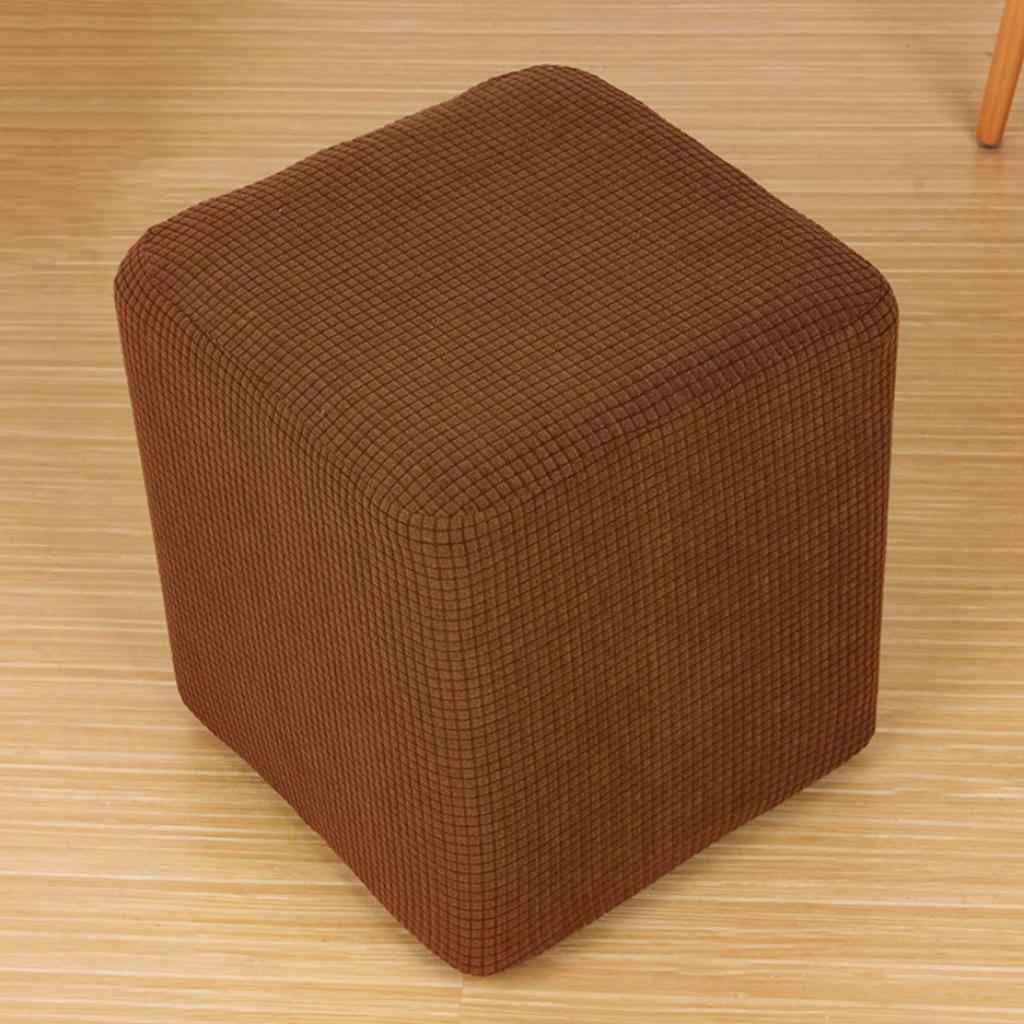 Foot Stool Slipcover Stretch Ottoman Rectangle Footstool Cover Coffee