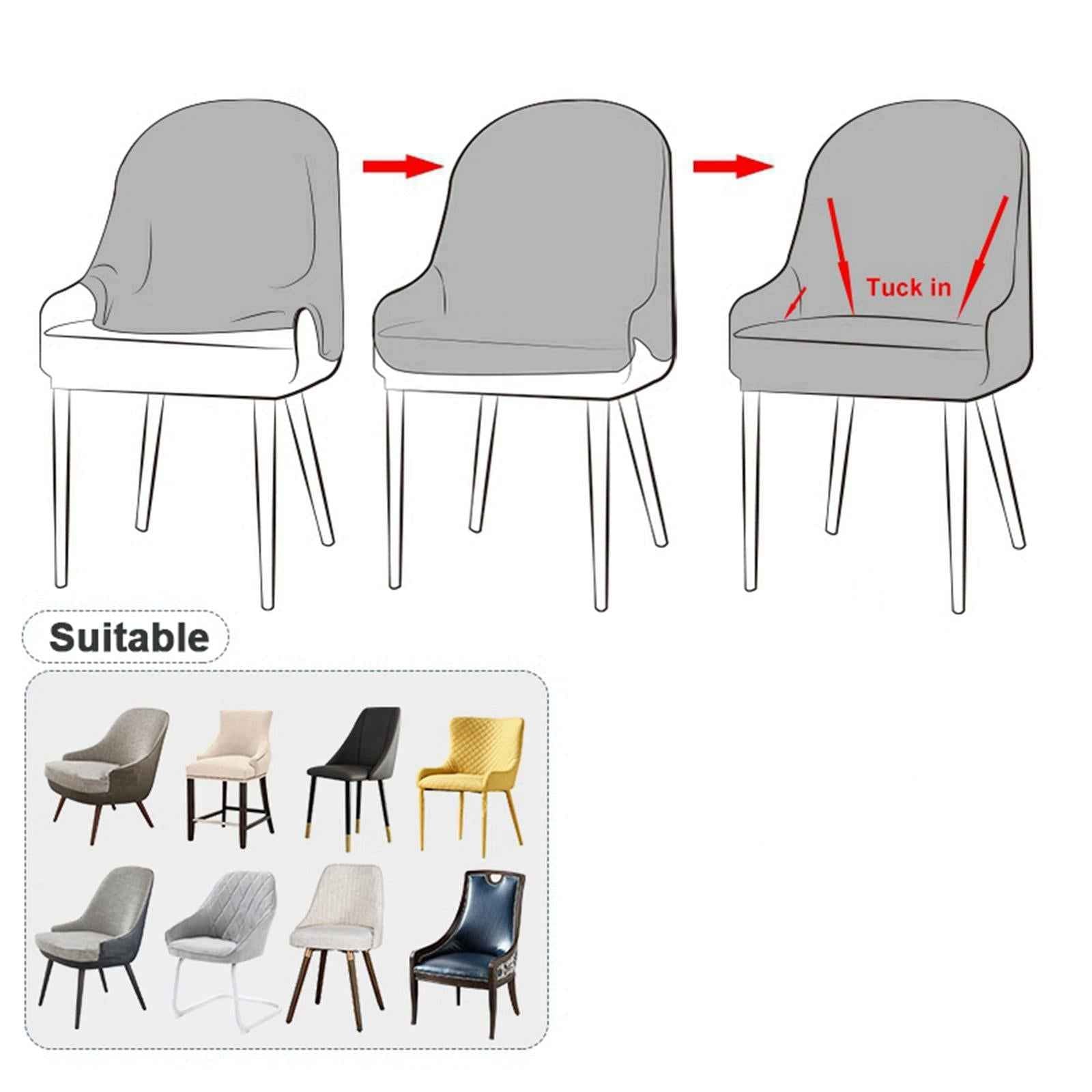 1pc Wing Back Dining Chair Cover Reusable Protector Seat Covers for Decor wine red