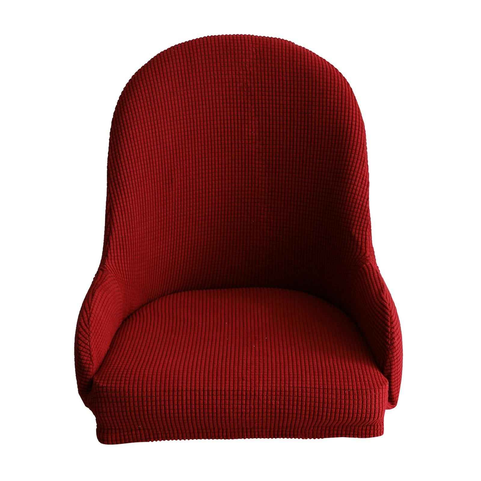 1pc Wing Back Dining Chair Cover Reusable Protector Seat Covers for Decor wine red