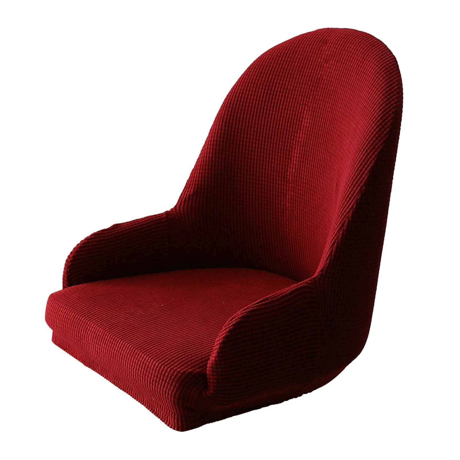 1pc Wing Back Dining Chair Cover Reusable Protector Seat Covers for Decor wine red