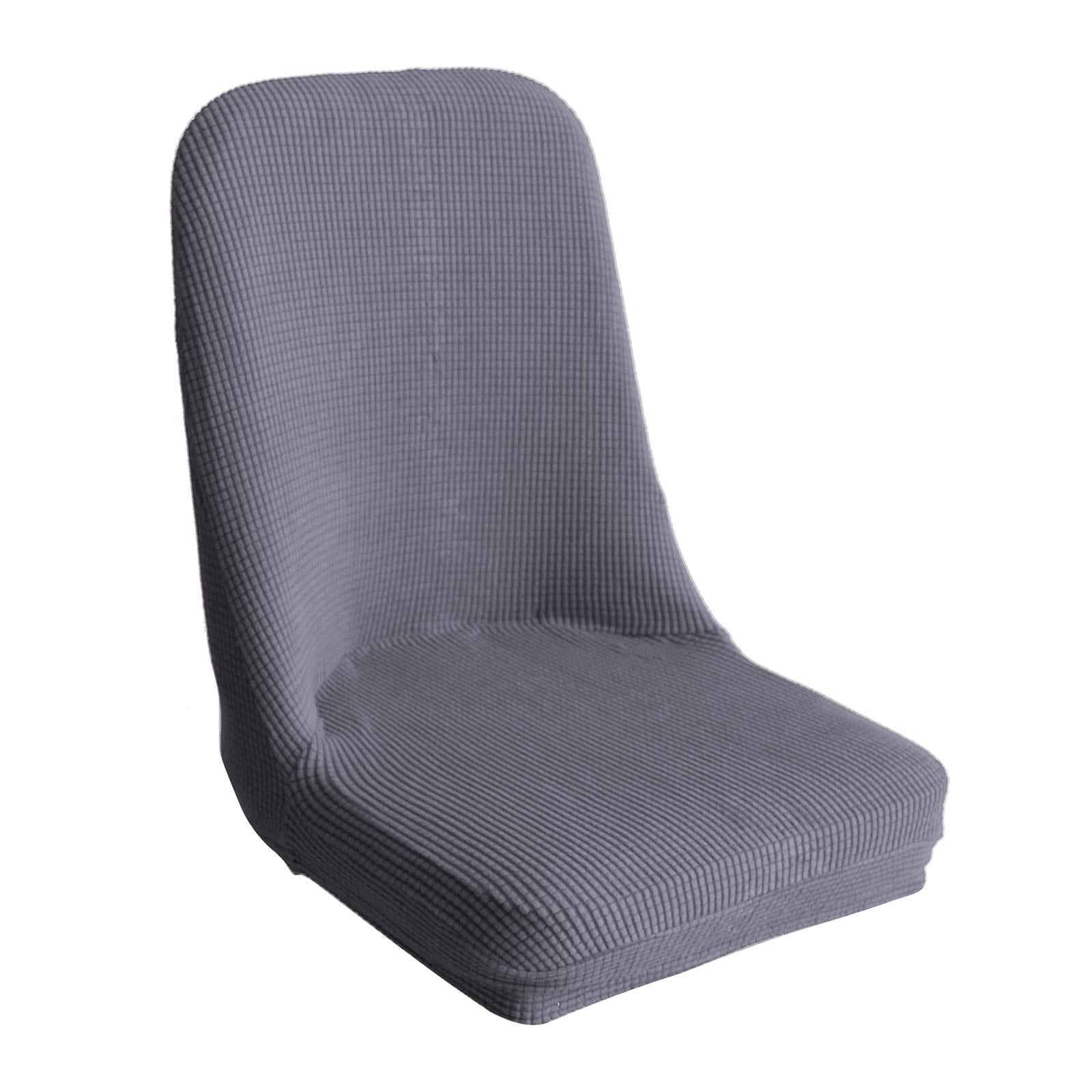 High Stretch Fabric Dining Chair Cover High Back Seat Slipcover Light Gray