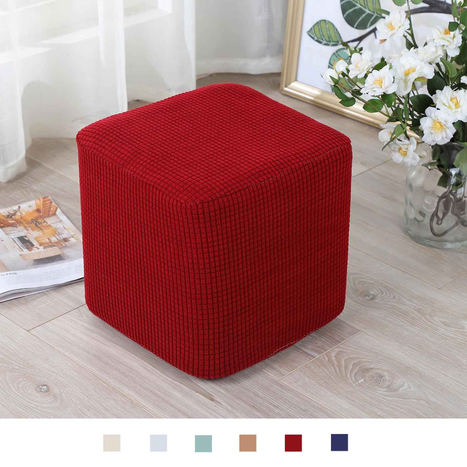 10"-13" Stretch Ottoman Slipcover Footstool Footrest Living Room Soft Cover beige