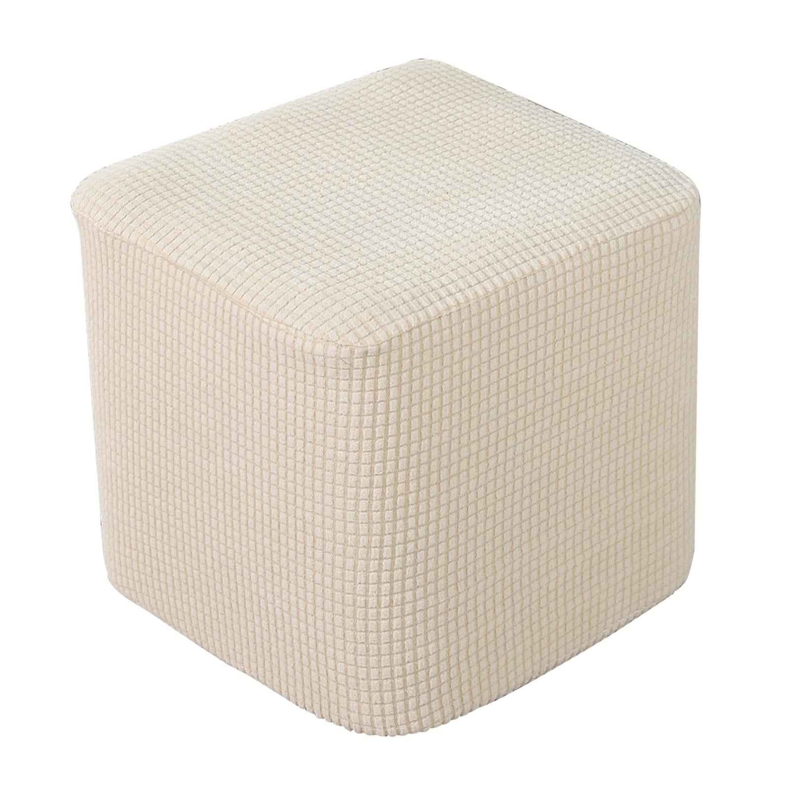 10"-13" Stretch Ottoman Slipcover Footstool Footrest Living Room Soft Cover beige