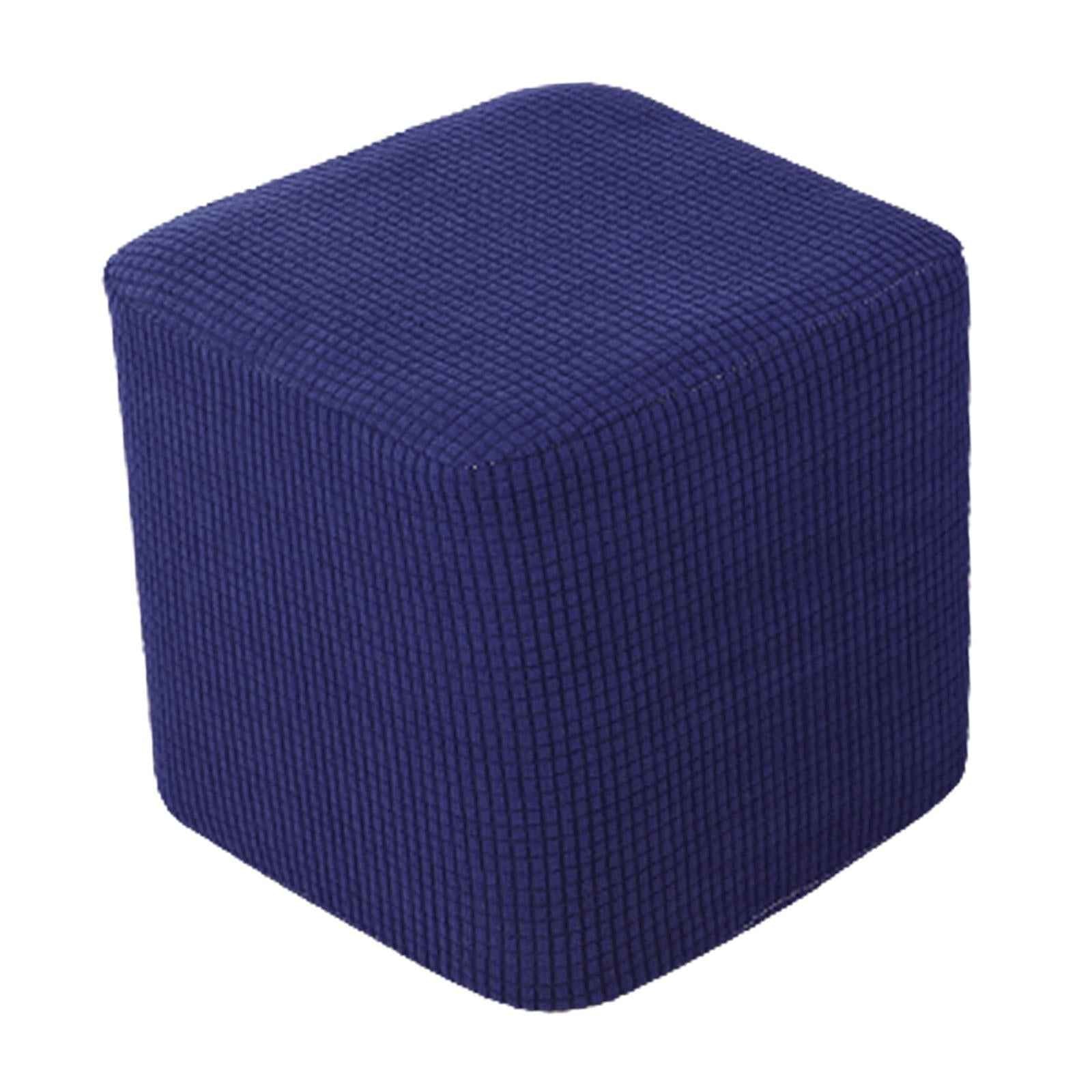 10"-13" Stretch Ottoman Slipcover Footstool Footrest Living Room Soft Cover dark blue