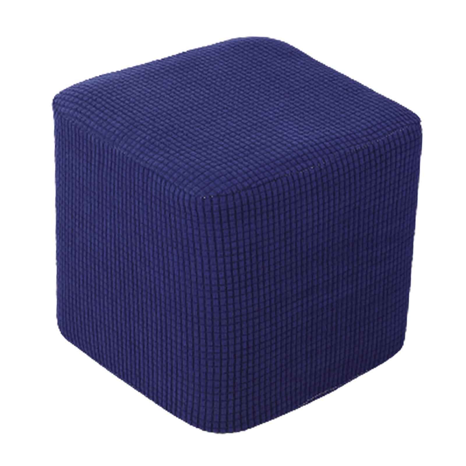 10"-13" Stretch Ottoman Slipcover Footstool Footrest Living Room Soft Cover dark blue