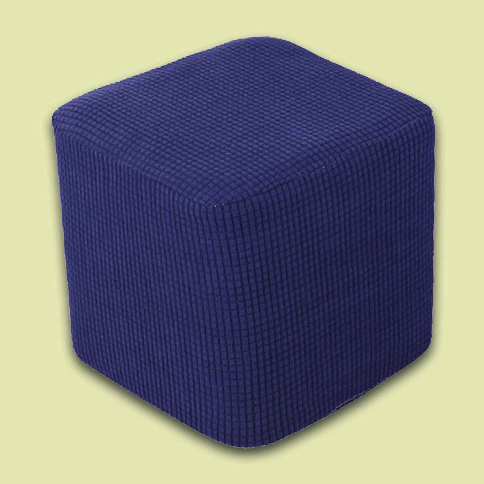 10"-13" Stretch Ottoman Slipcover Footstool Footrest Living Room Soft Cover dark blue