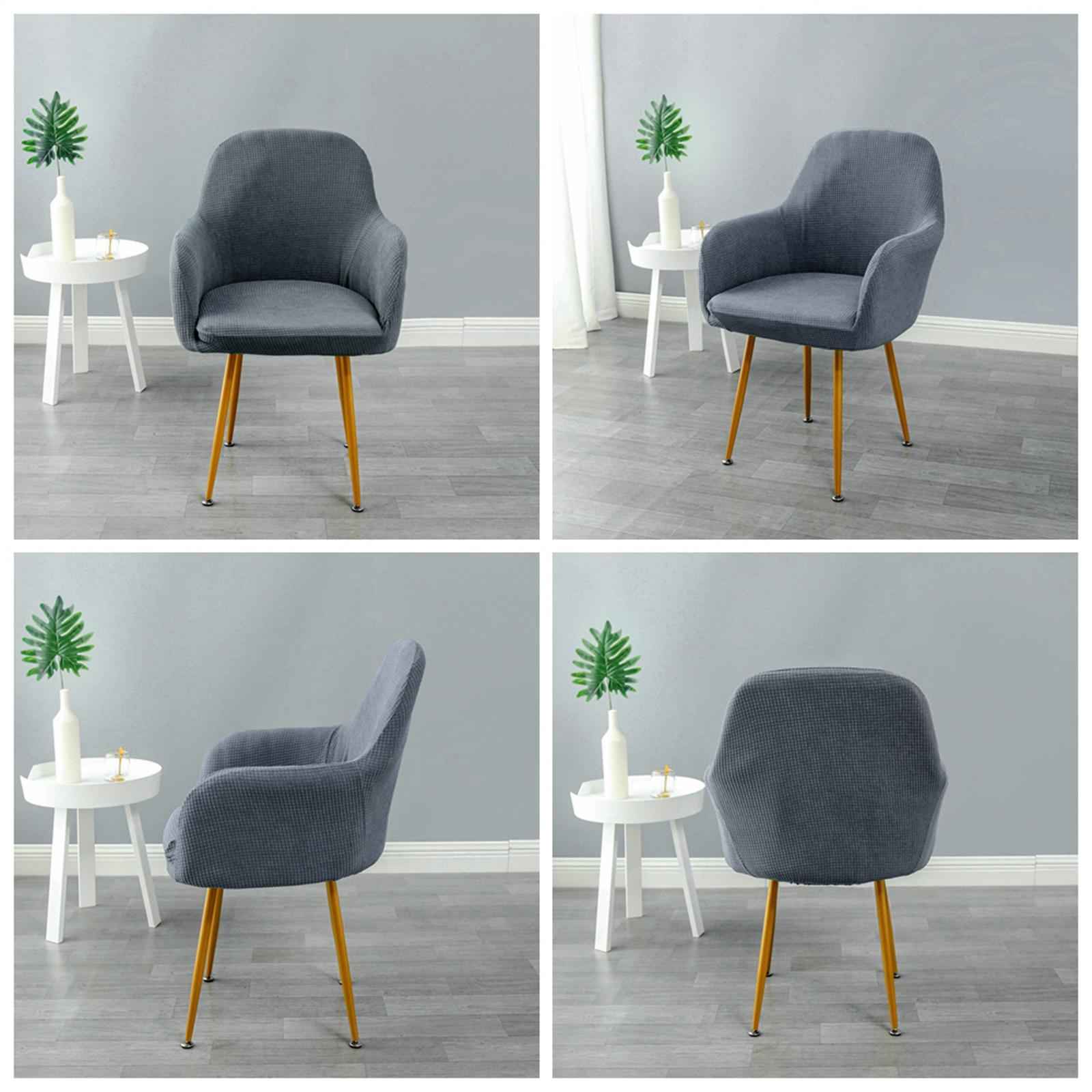 Jacquard Dining Chair Slipcovers Dining Room Chair Protector Dark Gray