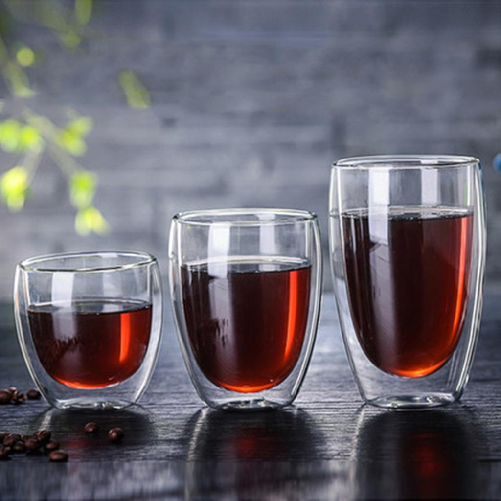 Clear Glass Milk Cup Tea Cup Coffee Cup Creative Double Layer Coffee Cups