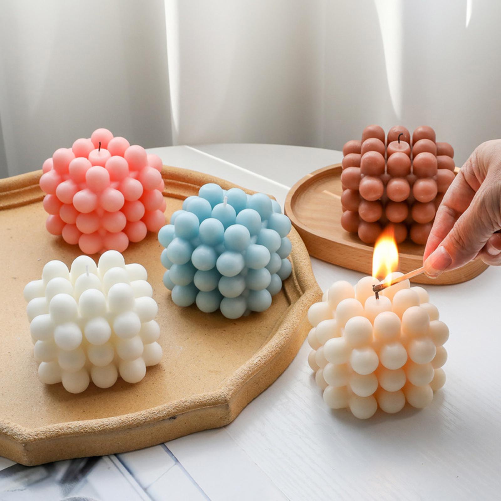 Bubble Candle Soy Wax Bubble Cube Candle Gift for Her Home Decor Blue