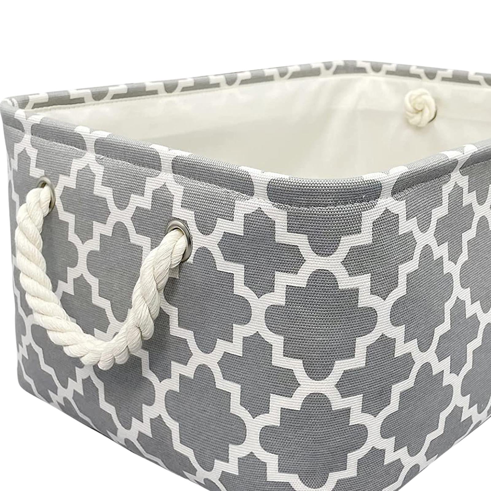 Canvas Storage Box w/ Handles Basket Organizer for Toys Cloth 31x21x12cm
