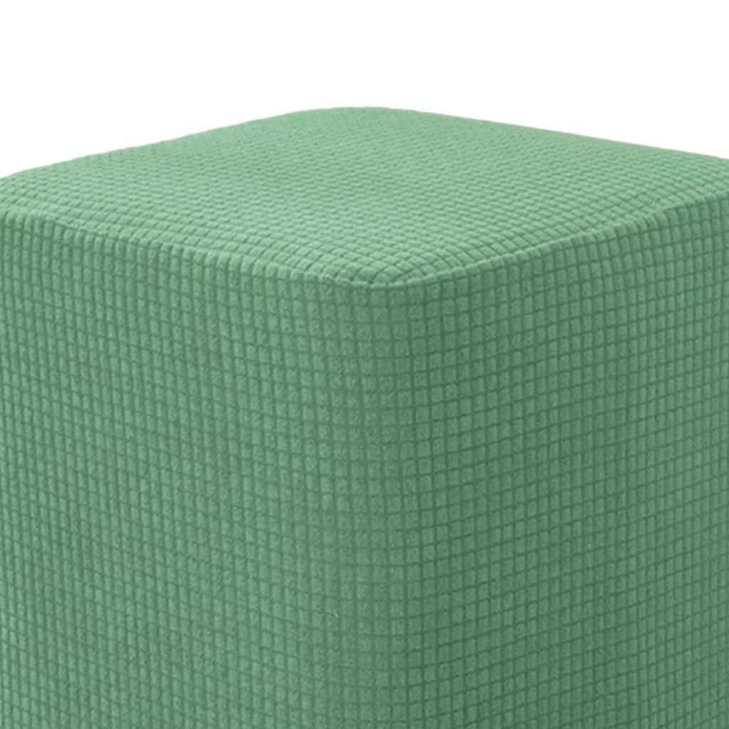 Square Foot Rest Ottoman Covers Decorative Footstool Slipcover Green