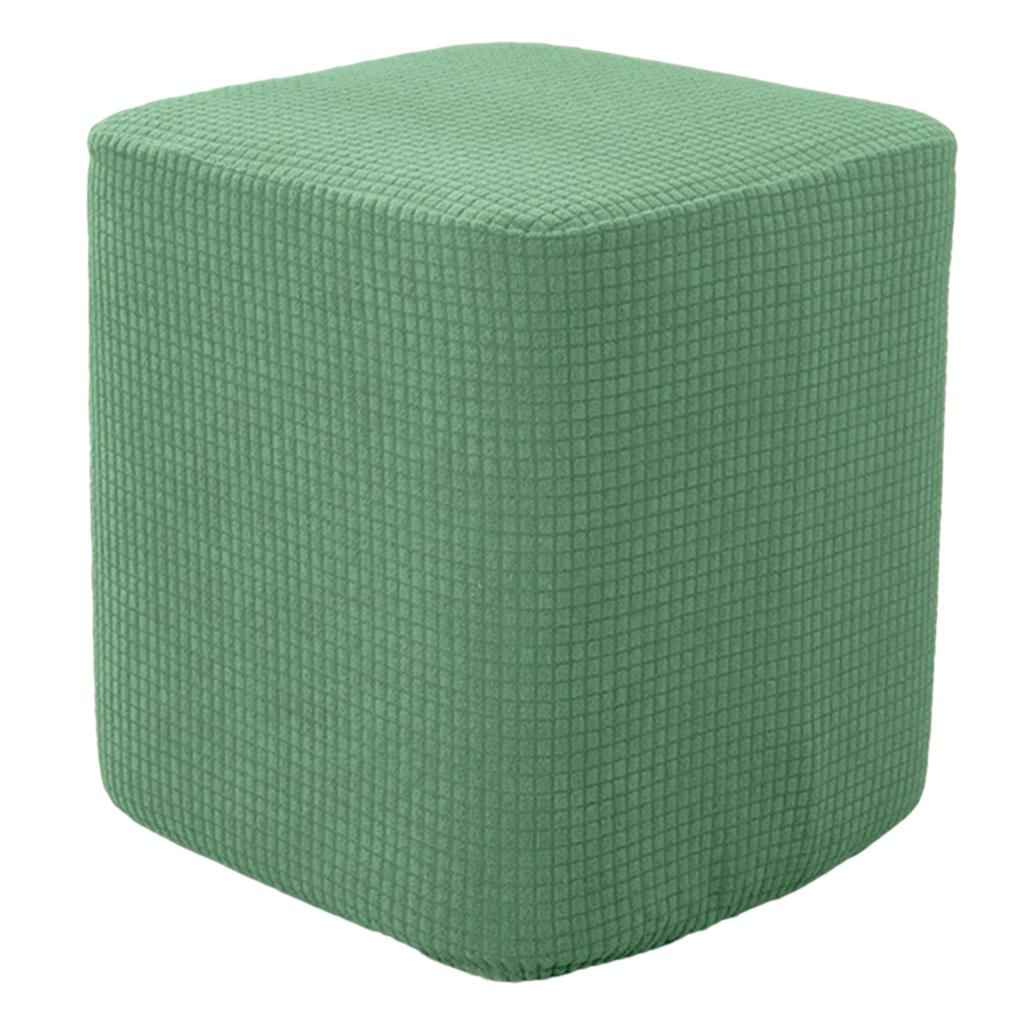 Square Foot Rest Ottoman Covers Decorative Footstool Slipcover Green