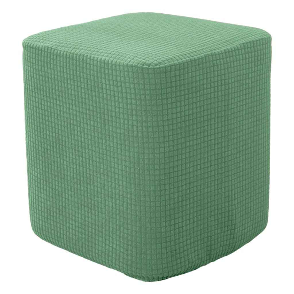 Square Foot Rest Ottoman Covers Decorative Footstool Slipcover Green