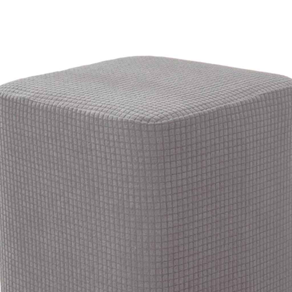 Square Foot Rest Ottoman Covers Decorative Footstool Slipcover Gray