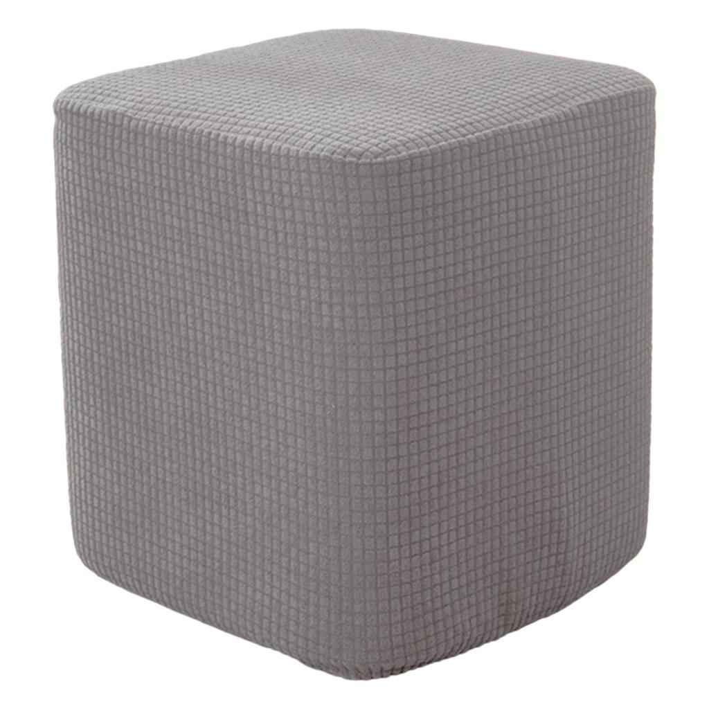 Square Foot Rest Ottoman Covers Decorative Footstool Slipcover Gray