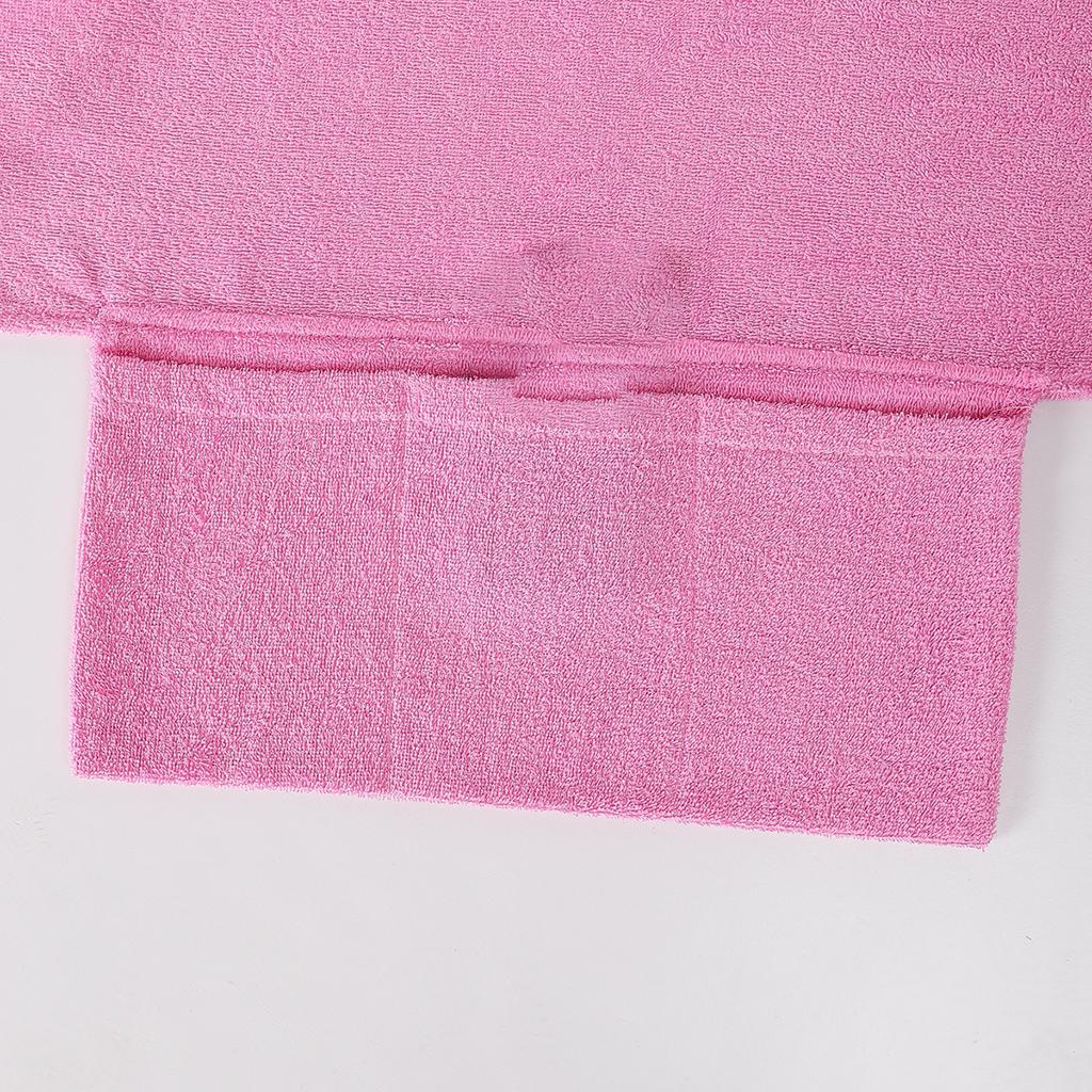 Beach Chair Cover Pool Cotton Lounge Chaise Towel Cover with Storage Pink