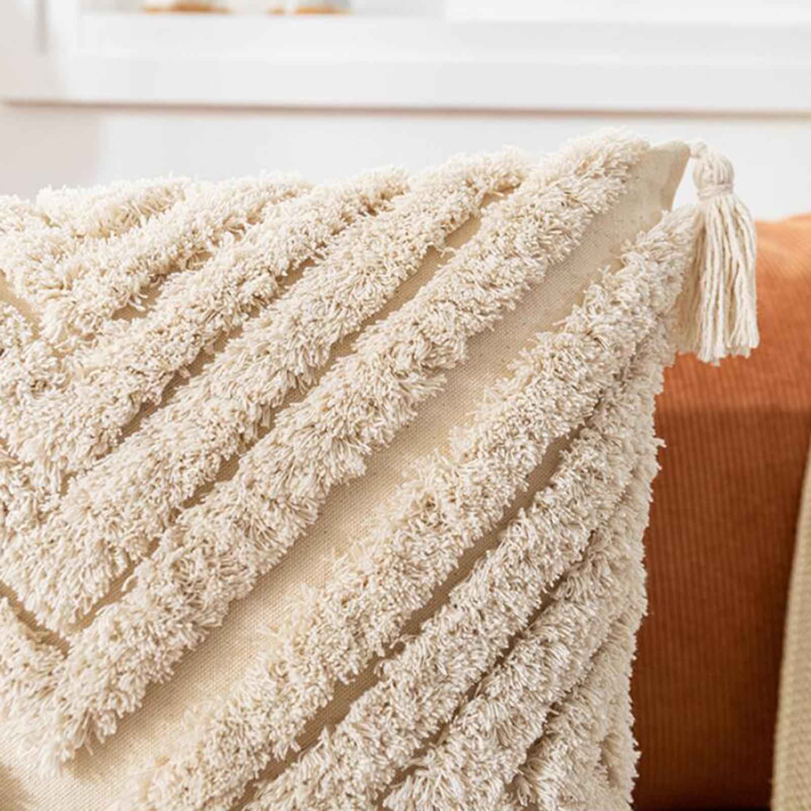 Boho Throw Pillow Covers Tufted Tassels Macrame Case Style 1 Rectangle