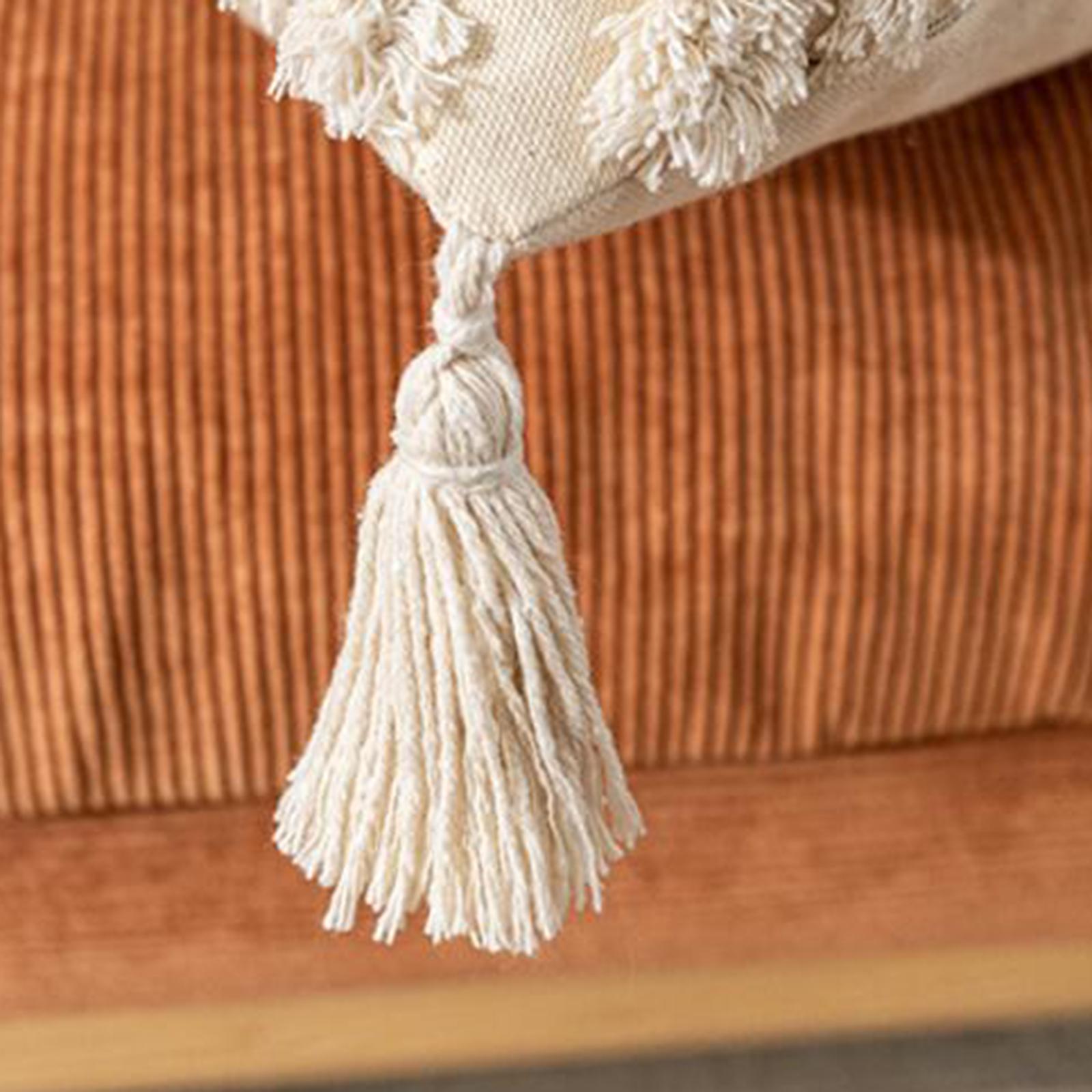 Boho Throw Pillow Covers Tufted Tassels Macrame Case Style 2 Rectangle