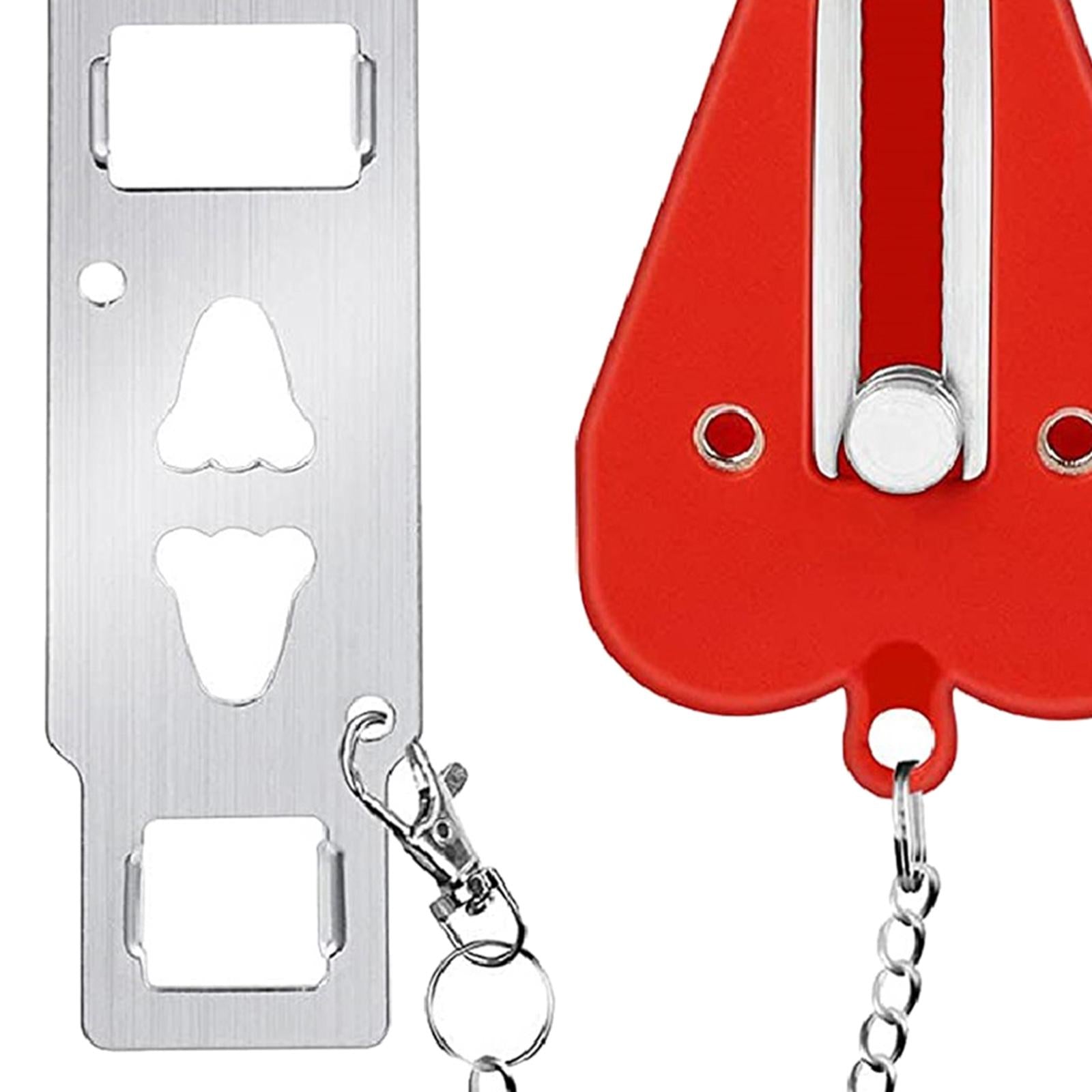 Anti-theft Security Portable Door Lock for Safety Personal No Drill Room red