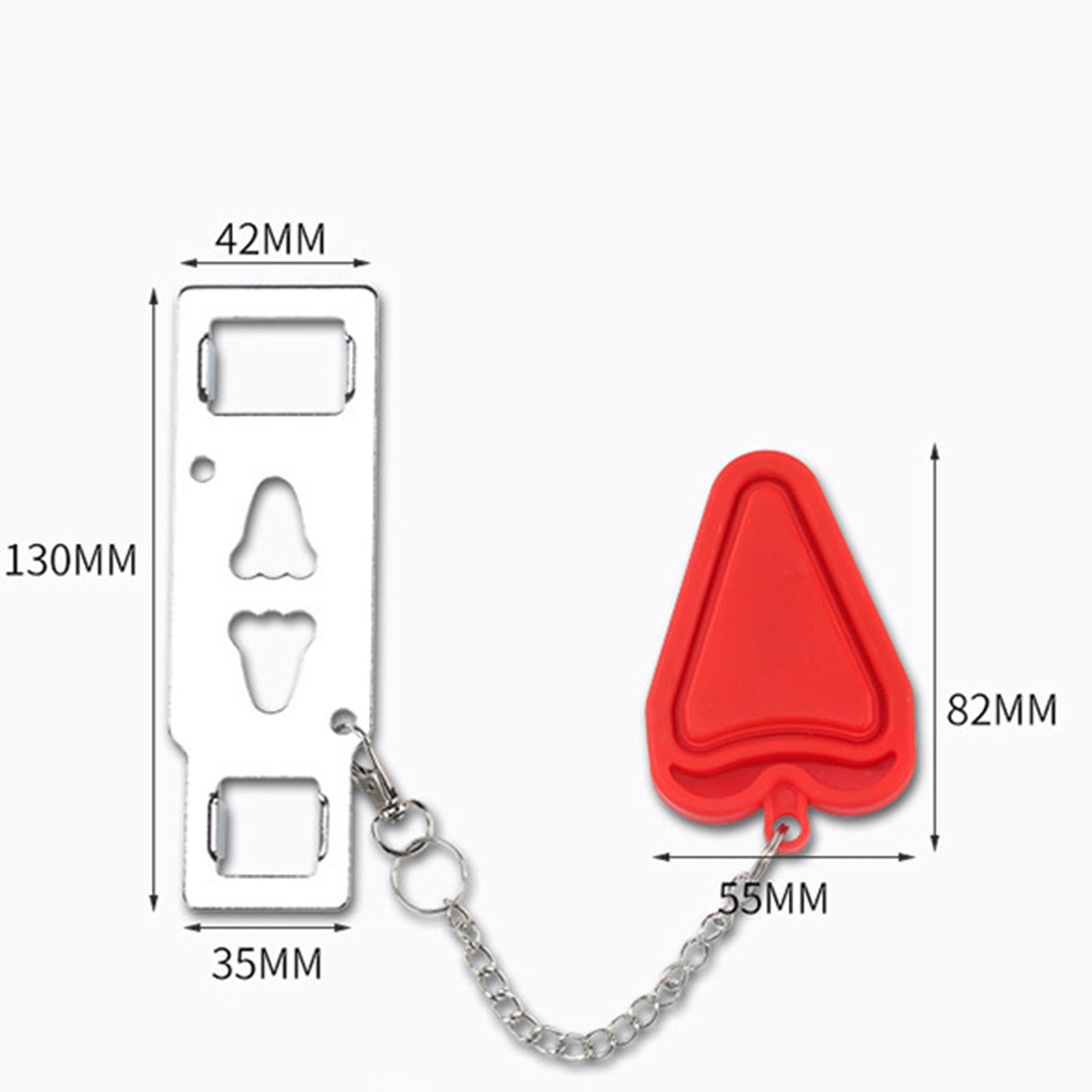 Anti-theft Security Portable Door Lock for Safety Personal No Drill Room red