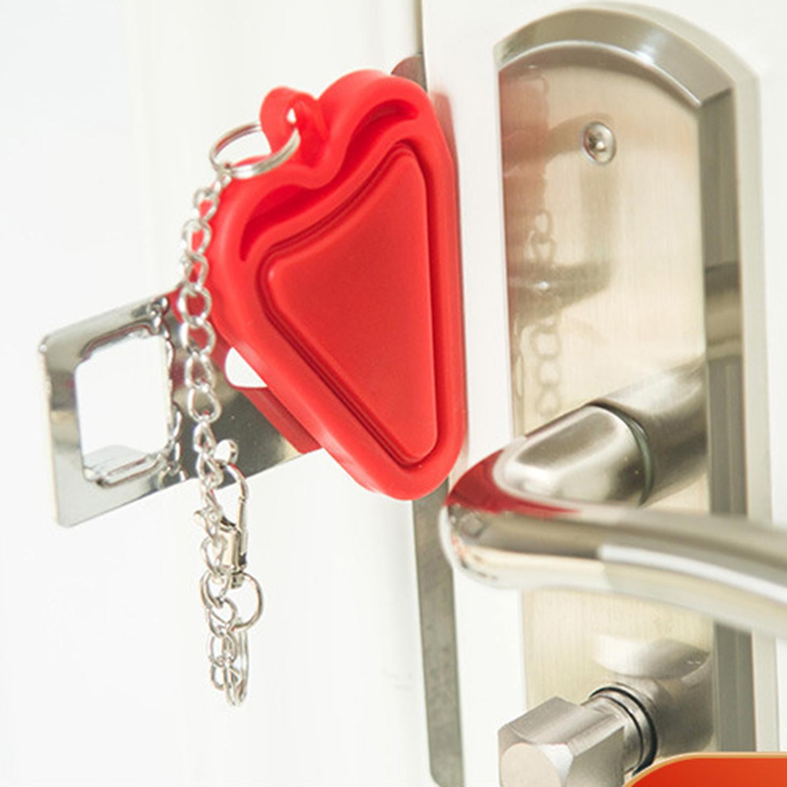 Anti-theft Security Portable Door Lock for Safety Personal No Drill Room red