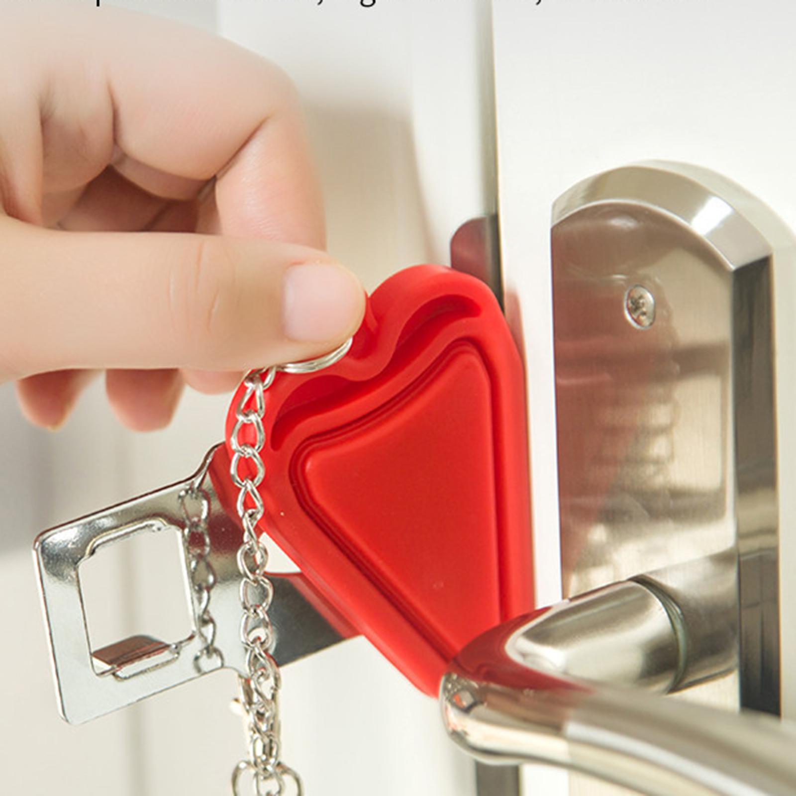 Anti-theft Security Portable Door Lock for Safety Personal No Drill Room red