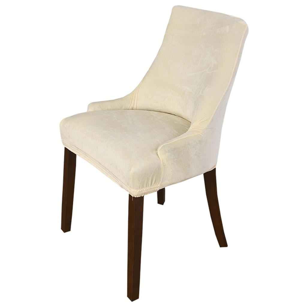 Stretch Wingback Chair Cover Slipcover Reusable Arm Chair Cover Beige White