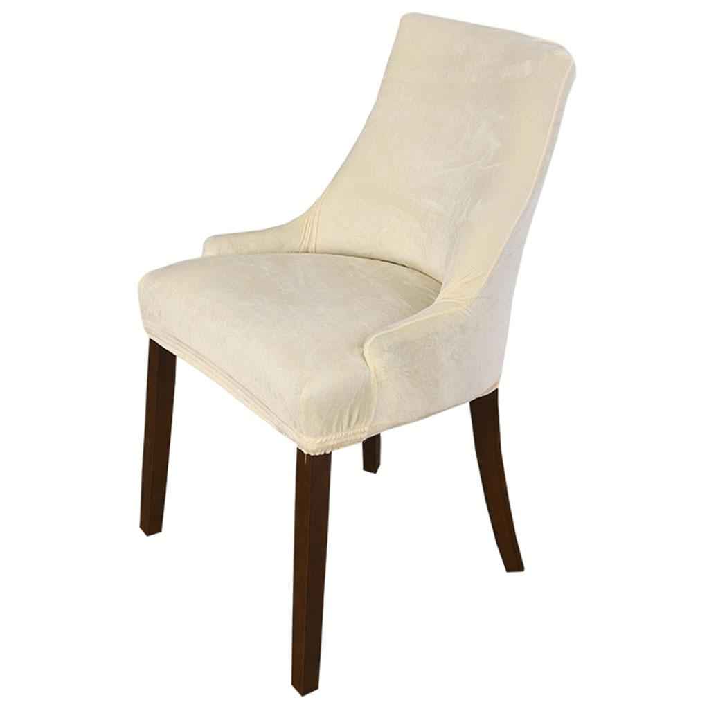 Stretch Wingback Chair Cover Slipcover Reusable Arm Chair Cover Beige White