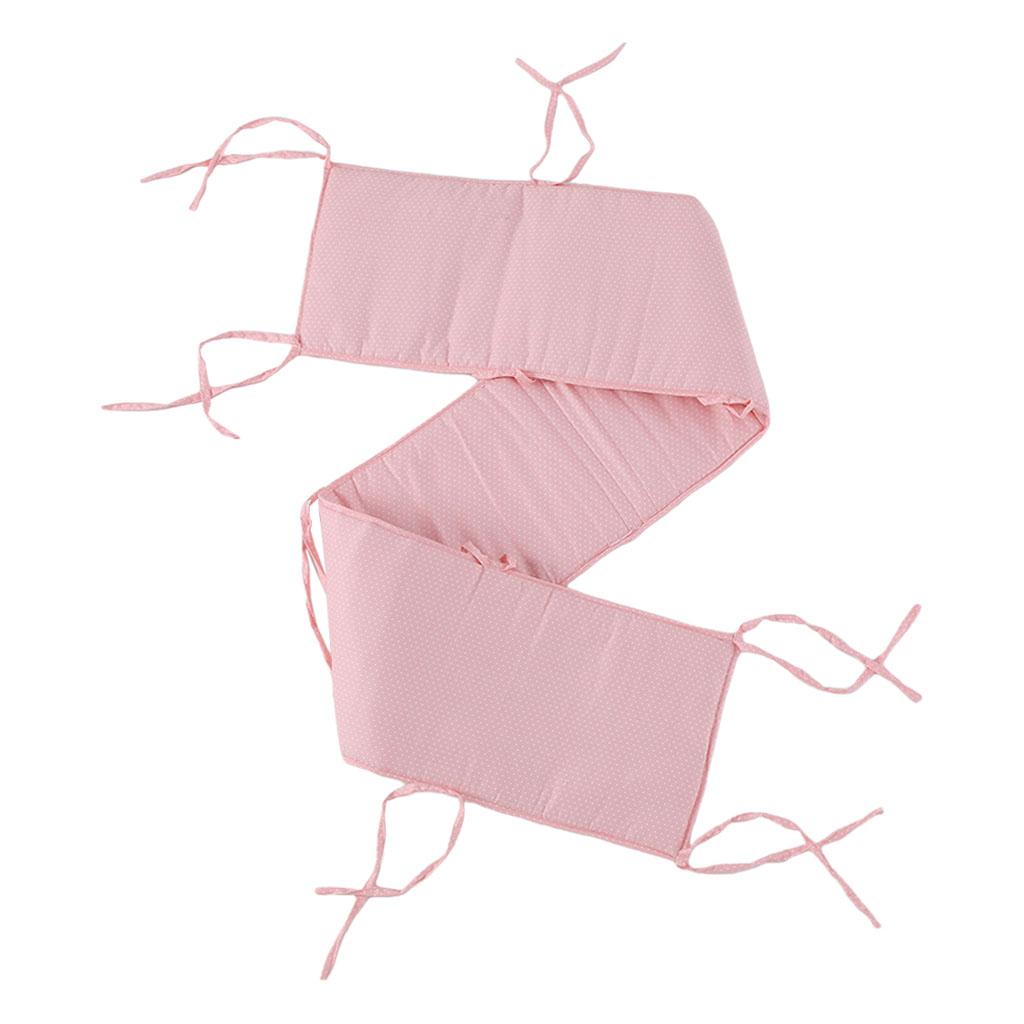 Baby Bumper Pads Comfortable Crib Protector Cotton For Cribs Pink Dot