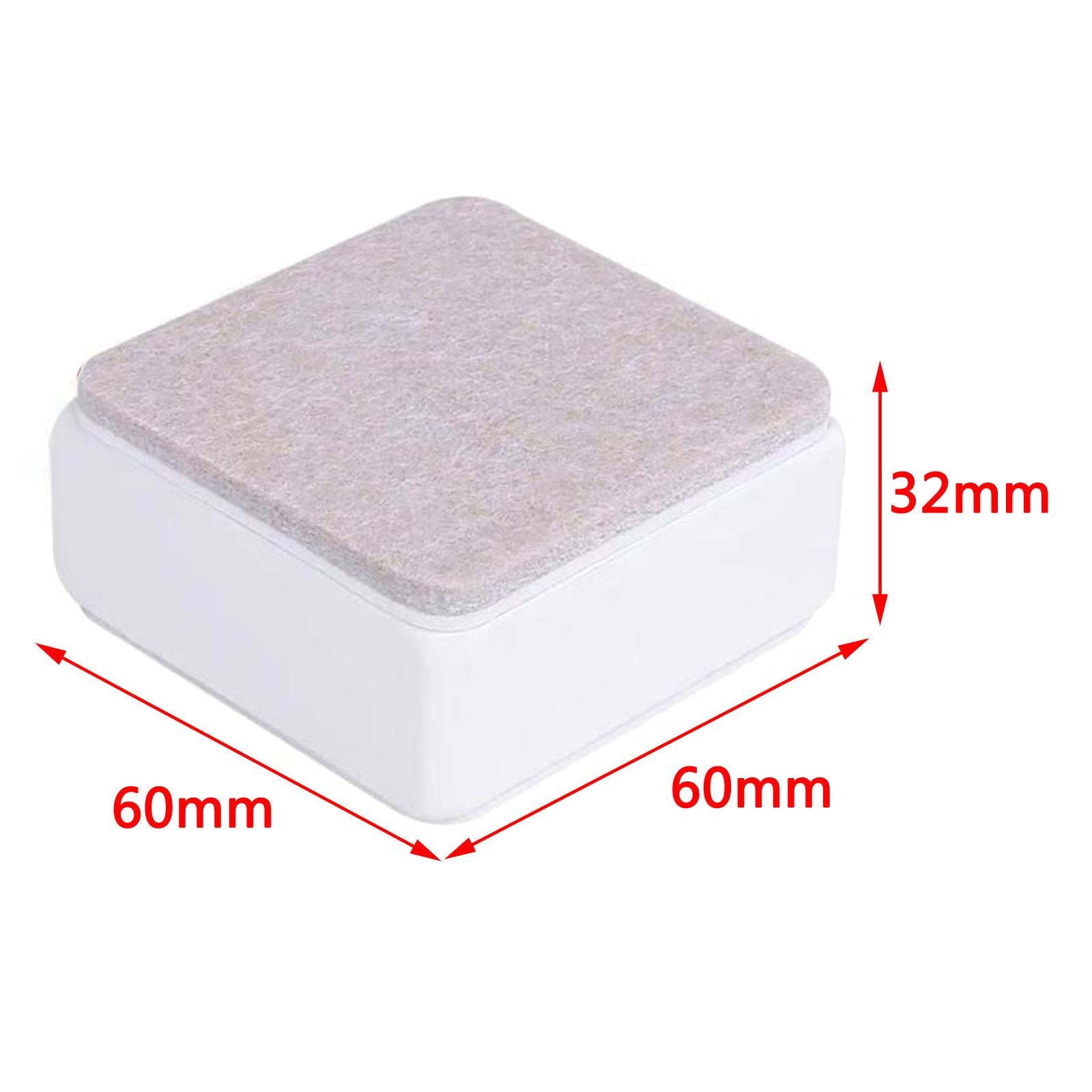 Bed Risers Furniture Lifts Cabinet Sofa Feet Support Under Bed Storage Home White 60x32mm