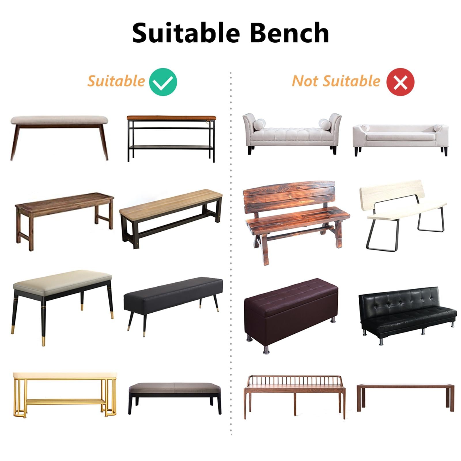 Bench Covers High Stretch Slipcover for Dining Room Bench Seat Cushion Cover F