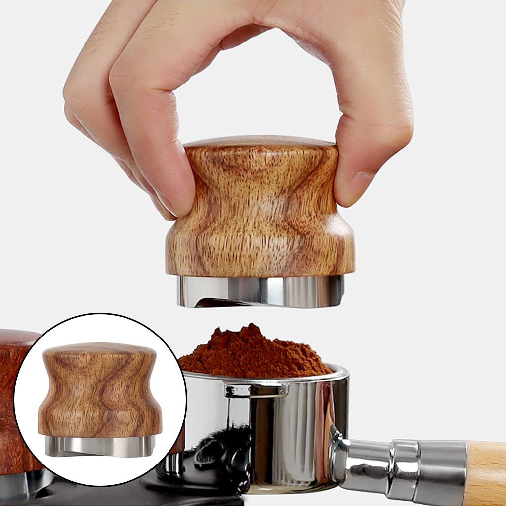 Coffee Distributor Espresso Tamper for leveling coffee powder Wood Handle 51mm
