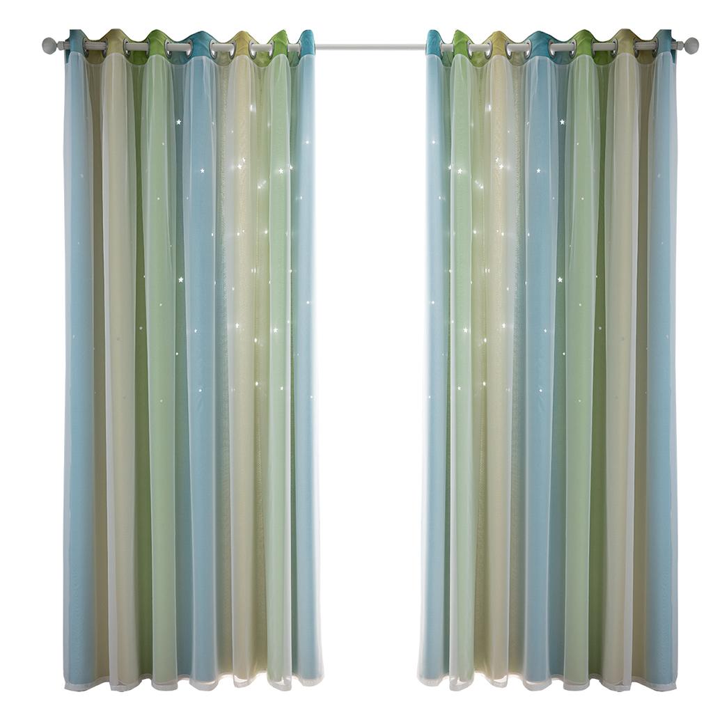 Blackout Curtain for Patio Extra Long Block Heat Grommet Top Divider Window Green