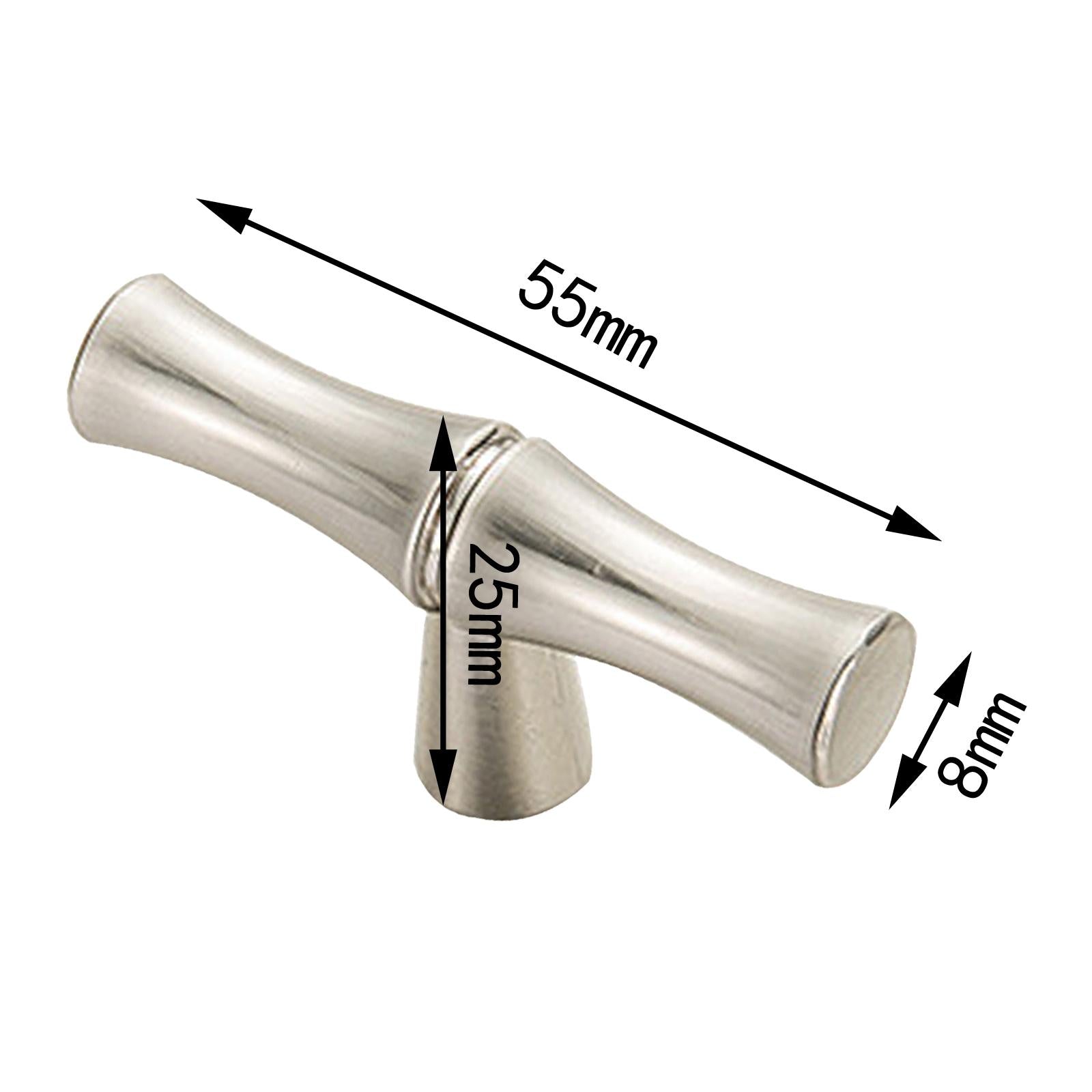 Cabinet Cupboard Handle Home Decoration Shoebox Door Bamboo Drawer Pull Knob 55mm Silver