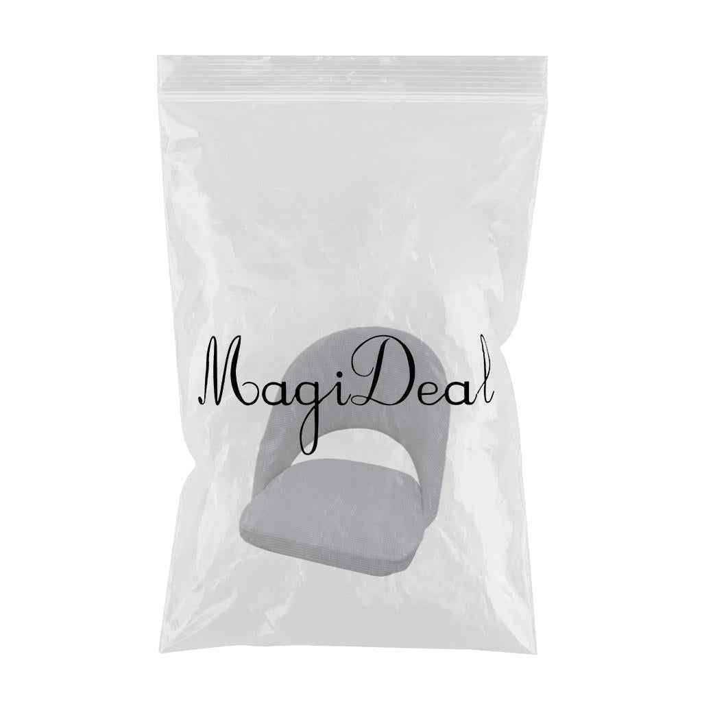 Soft Short Back Curved Chair Cover Polyester Dining Room Arc Slipcover light gray