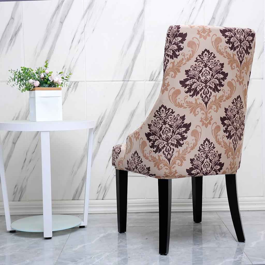 Stretch Wingback Chair Cover Slipcover Reusable Arm Chairs Protector Cover Brown